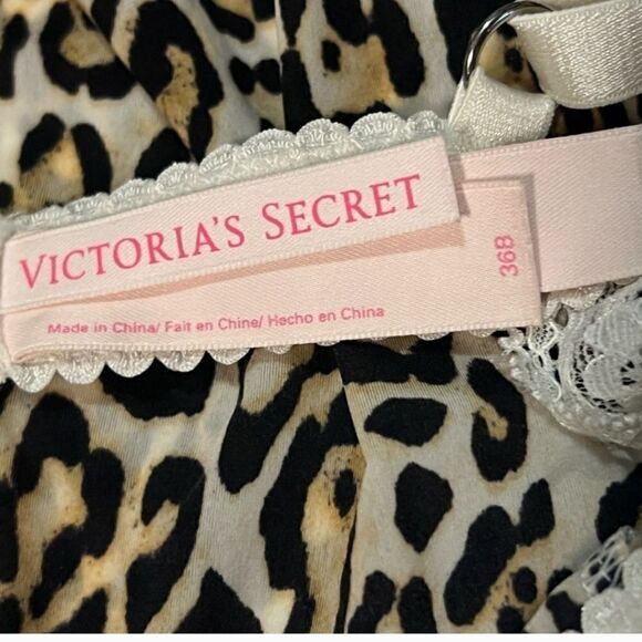 VICTORIA'S SECRET NIGHTIE PUSH UP BABYDOLL CHEMISE LEOPARD PRINT Boudoir 36B - Picture 5 of 5